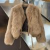 Thick and Warm Faux Fox Fur Coat for Women Fashion Outerwear Jacket