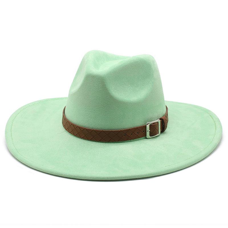 Замшевая шляпа в стиле джаз с большими полями, модная шляпа для леди и джентльмена, вечеринка, банкет, пальто, подходящая шляпа