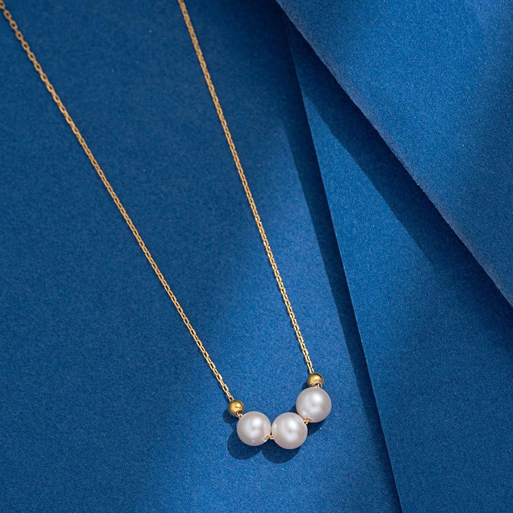 Жемчуг 925 пробы, металл, день рождения, сделано в торжественных случаях [JDE] Женское ожерелье, серебро, гипоаллергенное, женский подарок, Япония, (Желтое золото)