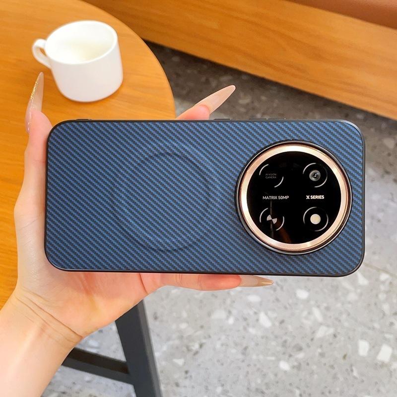 Применимо к магнитному чехлу для мобильного телефона Honor x11promax, защитный чехол из однотонной кожи с волокнами для Honor x11promax, противоударный