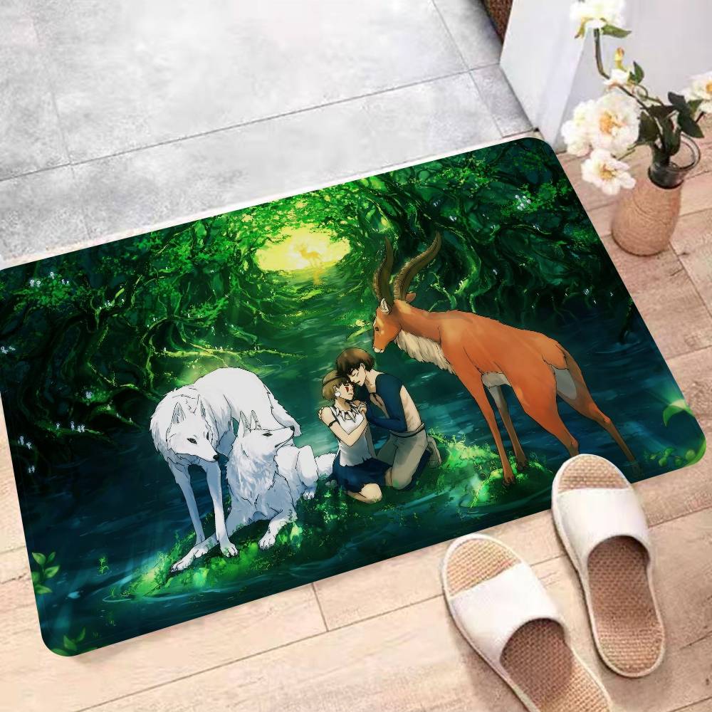 Аниме Фильм П-Принцесса М-Мононоке Коврик для входной двери Скандинавский стиль Домашний придверный коврик Коврики для ванной-туалета Коврик для декора спальни Отеля
