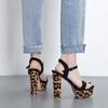 Новые INS Горячие женские модные вечерние туфли на высокой платформе женские босоножки с леопардовым принтом женские на высоком толстом каблуке Zapatos Mujer