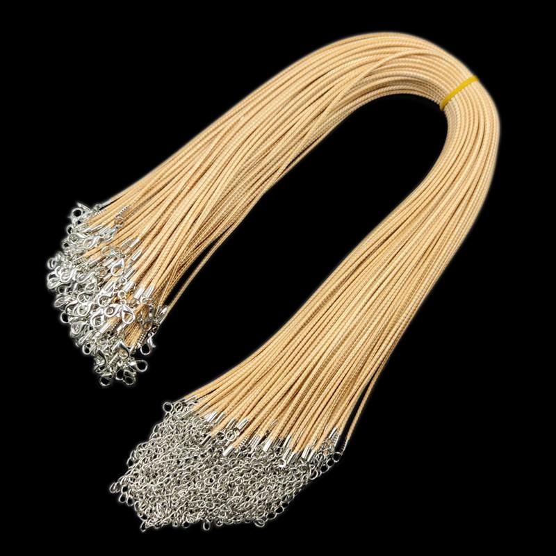 Pendant Charms Findings Necklace Chain Rope 10Pcs 2mm Unisex Lobster Clasp String Cord Fashion 16 Colors Twisted Adjustable Braided PU Leather Beads