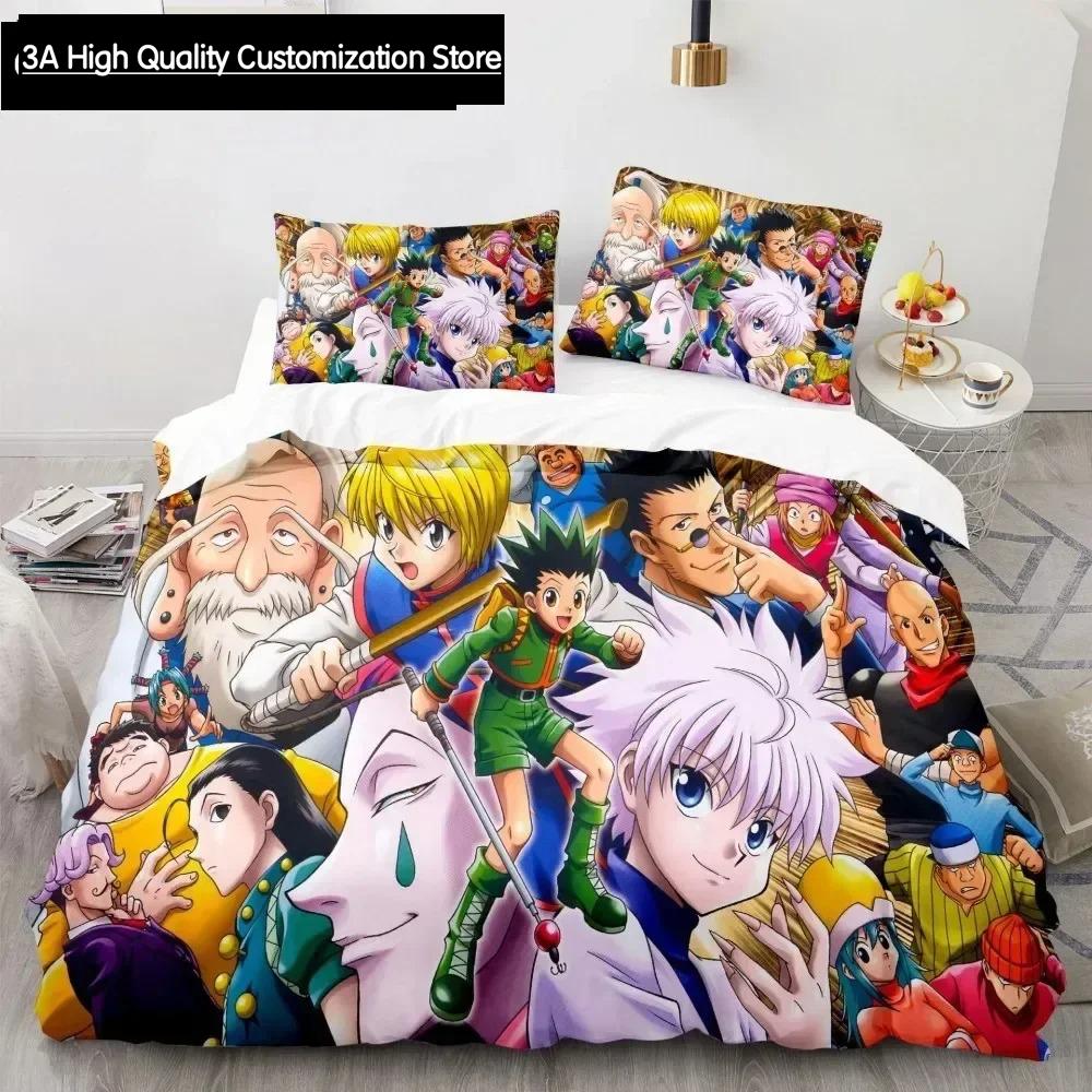 Hunter X Hunter 3D Принт Комплект Пододеяльника Постельное Белье Японское Аниме Полуторный Двуспальный Кинг Покрывало Наволочки Домашний Декор