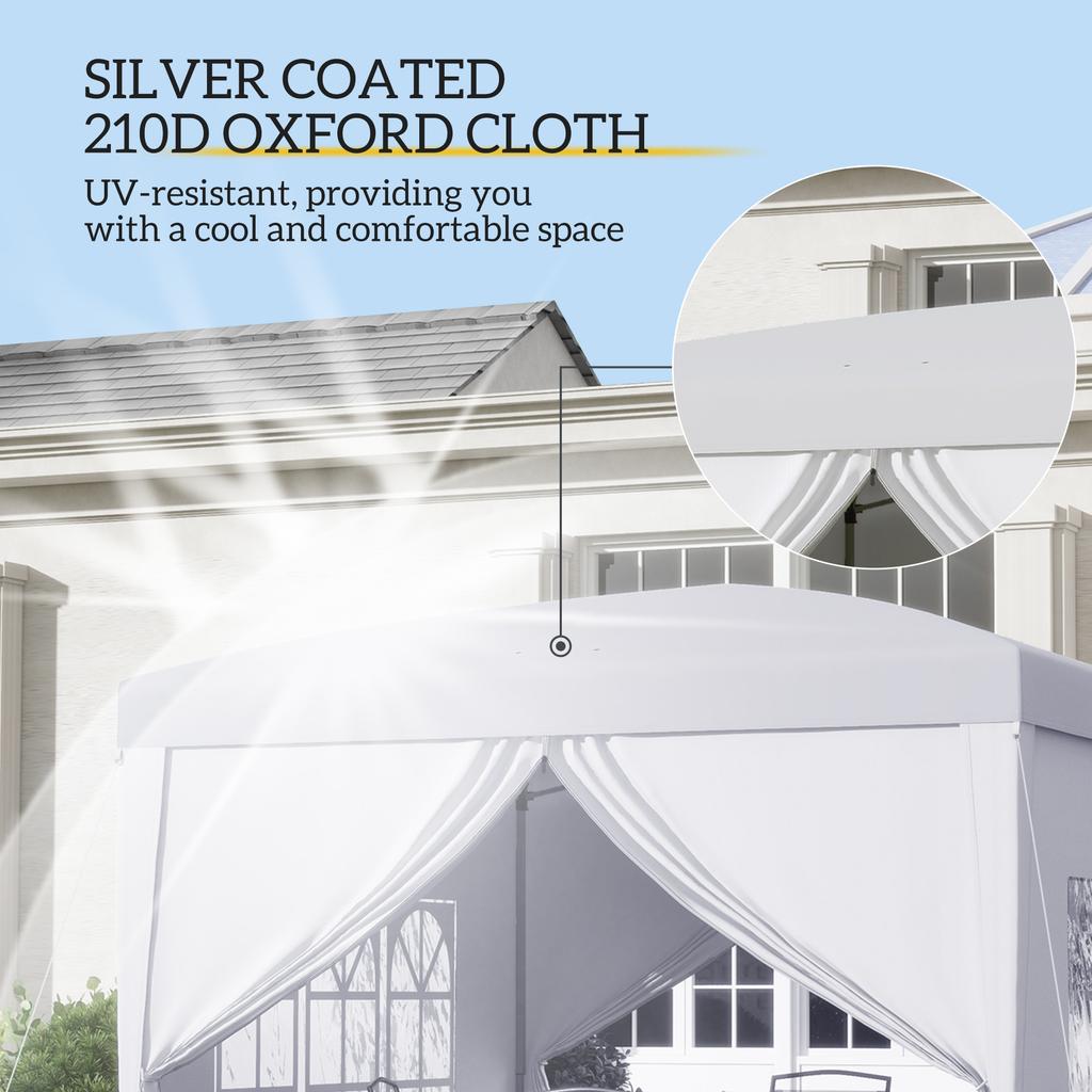 3x3(m) Pop Up Gazebo With Curtain Walls And Windows White