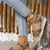 Women's Sandals Leopard Summer  High Quality Fashion Thick Soled Outdoor Casual Comfortable Lightweight Female Shoes