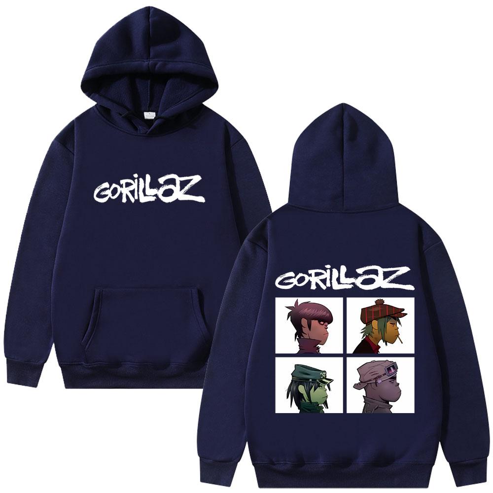 Худи с графикой альбома Demon Days группы Gorillaz в стиле рок, для мужчин и женщин, хип-хоп, альтернативный, винтажный, оверсайз, пуловер