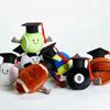 Fun Graduation Season Plush Dolls with Doctoral Caps Baseball Billiards Globe Soccer Basketball Stuffed Toy Gift Pendant Creative Decoration