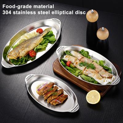 Противень для жарки из нержавеющей стали с ручками Овальная сковорода для жарки рыбы Многофункциональная форма для выпечки для жареной рыбы, индейки, лазаньи