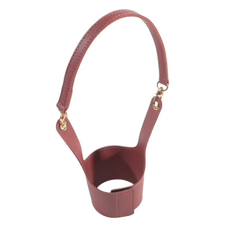 Портативный кожаный держатель для кофейной чашки, регулируемый ремень для переноски бутылки, модная сумка для стакана воды, чехол