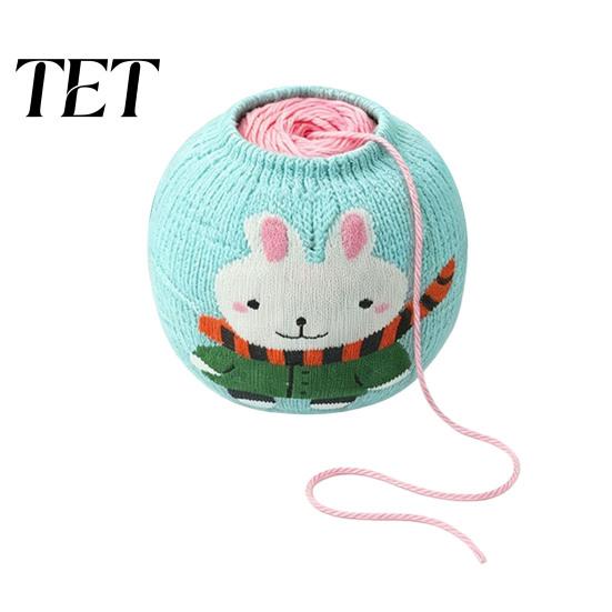 Portable Yarn Bag Ball Storage Sleeve, Cartoon Rabbit Design, Reusable Soft Fabric DIY Needlework Tool Crochet Thread Holder, Dust Proof Organizer for