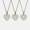 14k natural mother of pearl heart necklace