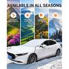 Windshield Snow Cover For Car, Heavy Duty Ice Shield With Magnetic Edges, Waterproof UV Block Sunshade For Winter Frost Protection, Fits Most Sedans