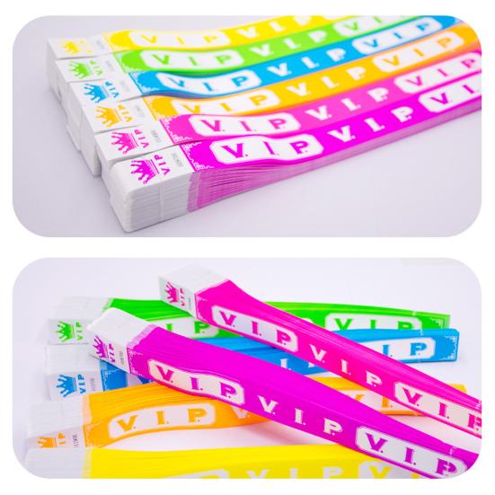 100 шт. VIP одноразовые браслеты на запястье водонепроницаемые флуоресцентные браслеты самоклеящиеся ID браслеты для мероприятий фестивалей баров концертов