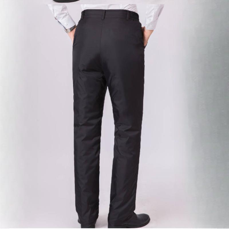 Зимние пуховые брюки Мужская верхняя одежда Высокая посадка Толстые Повседневные Свободные Большого размера Теплые Мужские хлопковые брюки