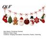 Seasonal Atmosphere Creation Supplies Christmas Garland, Resin Snowman Gingerbread Man Tree Santa Banner with Red Plaid Hanging Ornaments for