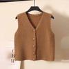 Женский осенне-зимний жилет, женский шерстяной маленький жилет, многослойный свитер, верхняя одежда, вязаный жилет для женщин, зимняя верхняя одежда