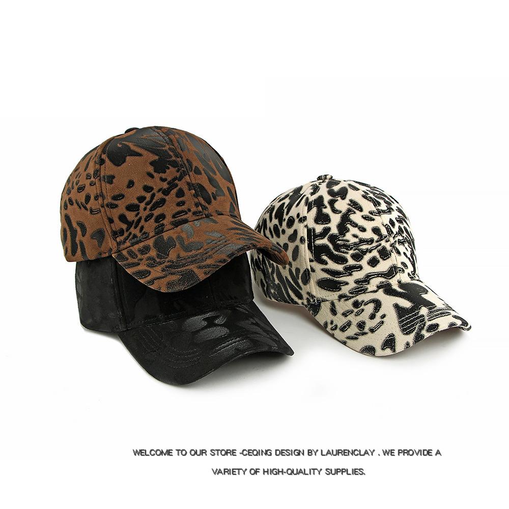 Мужская Женская Осенняя Зимняя Бейсболка с Жестким Козырьком Защита от Солнца на Открытом Воздухе Кепка-Козырек Кепка с Леопардовым Принтом