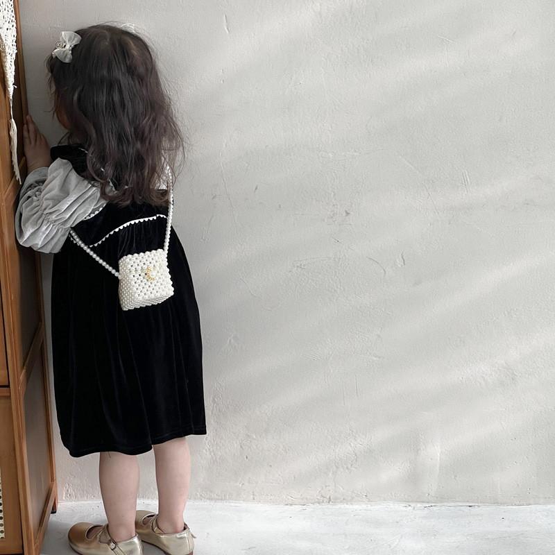 Adorable And Fashionable Kids Crossbody Bag With Charming Pearl Accents