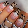 24 шт. накладных блесток для ногтей с леопардовым принтом, полное покрытие, акриловые накладные ногти, искусственный маникюр, нейл-арт для женщин