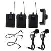 16 Channel UHF Wireless 1 for 2 Lavalier Microphone for SLR Camera Filming Phone Interviewing