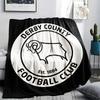 Фланелевое одеяло с принтом логотипа Derby County FC, мягкий плед для спальни и дивана, моющееся, сувениры для футбольных фанатов, отличный подарок.