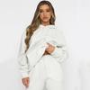 Women's Solid Color Hooded Pullover Sweatshirt Set with Long Pants Casual Pockets Spring Fall