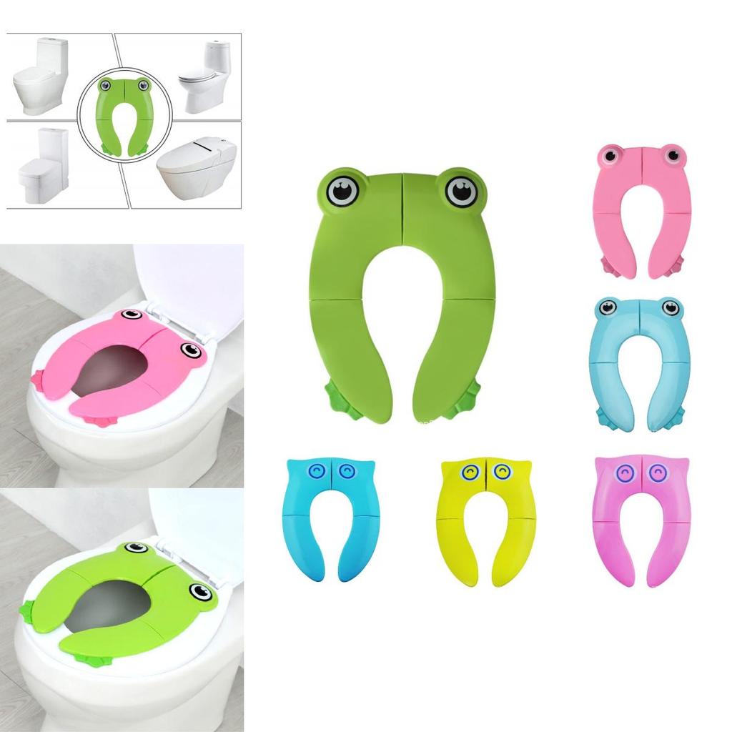 Настраиваемая Складная Портативная Подушка для Сиденья Унитаза 'Сова' для Детей Доступна в Зеленом Лягушонке, Розовом Лягушонке и Синем Лягушонке
