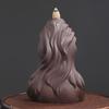 Backflow Incense Burner Holder Desk Ornament Lady Face Figurine Waterfall Decoration for