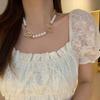 Необычное длинное жемчужное ожерелье французский темперамент легкой роскоши цепочка для свитера нишевое простое ожерелье с высоким чувством женщины