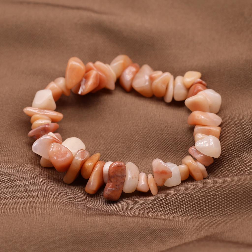 Новый стиль, женский браслет из натурального камня, розовый кварц/зеленый авантюрин, гравийный браслет для женщин, цепочка для подарков на день рождения, 18 см