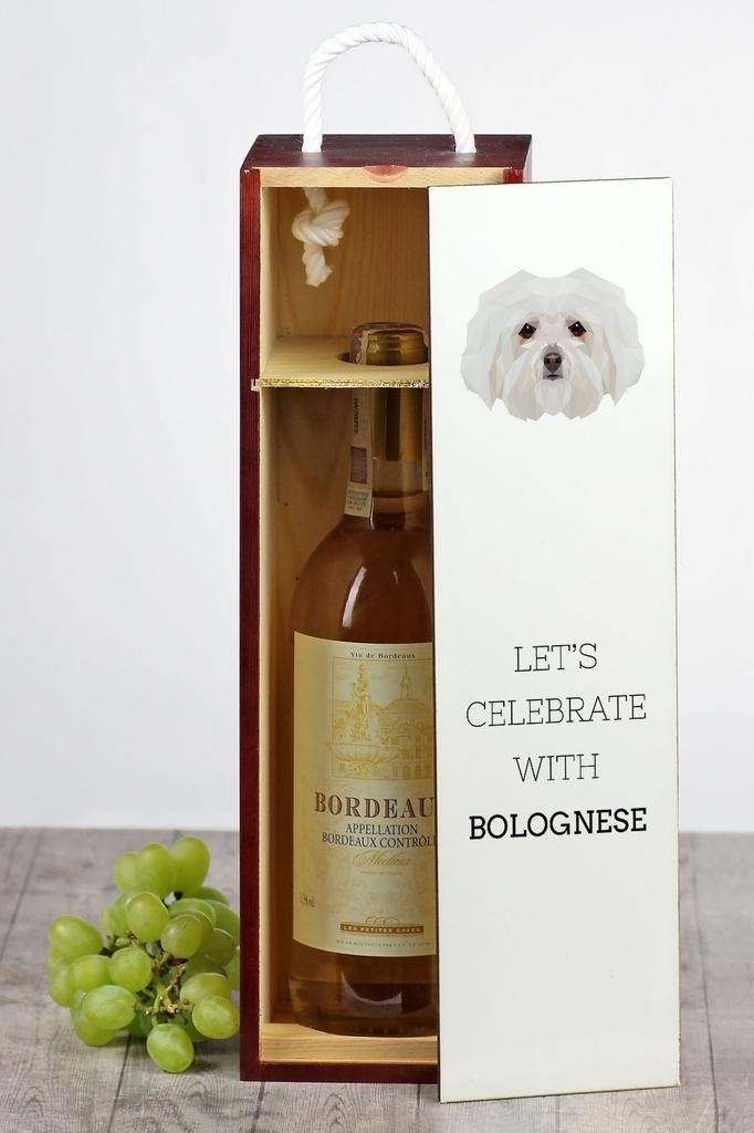 Bolończyk, Bolognese - Geometryczne Pudełko Ze Zdjęciem I Napisem Na Wino Marki Art-Dog