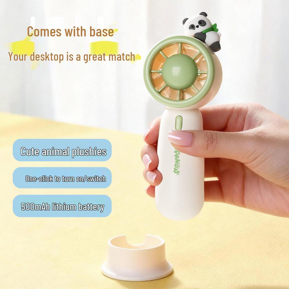 Cartoon Mini Portable USB Rechargeable Handheld & Desktop Silent Fan