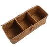 Rectangular 3 Grid Handwoven Storage Basket Dustproof Rattan Divider Storage Box  Wardrobe