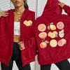 Lemon Orange Cocktail Printing Women Zipper Hoodie Fashion Loose Hoodies Fleece Sportswears Autumn Clothing
