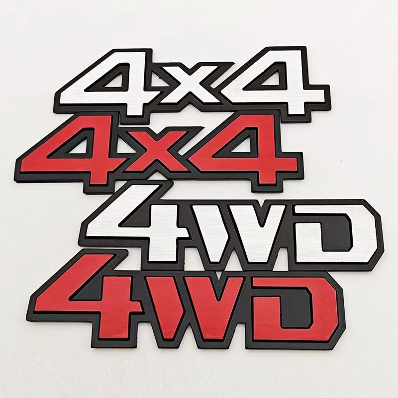 3D Aluminum Car Styling On Chrome Logo 4WD 4X4 Fender Side Rear Trunk Car Decal Emblem Trim Badge Sticker For Truck Auto Styling