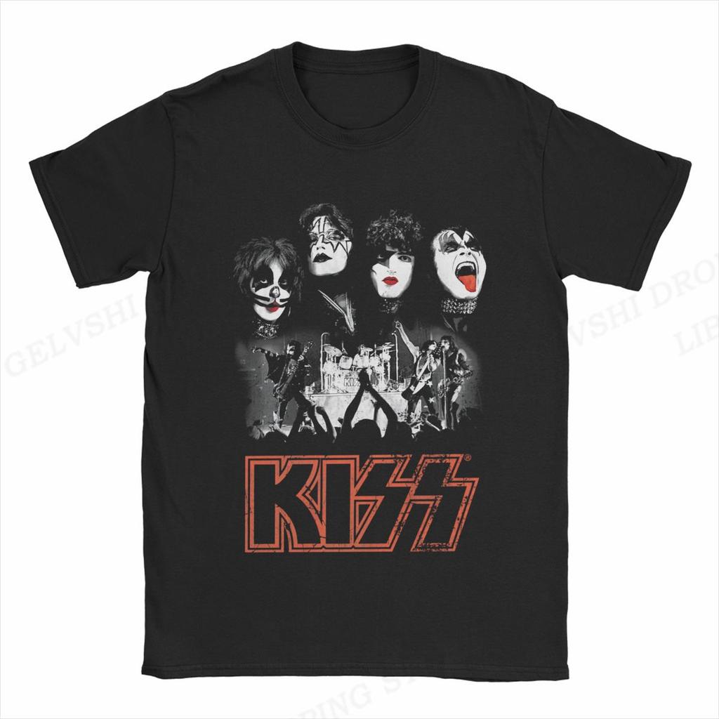 Футболка Kiss Band Унисекс Модная футболка унисекс Футболка из хлопка Детские топы в стиле хип-хоп Футболки Унисекс Футболки Мужские топы Рок-группа