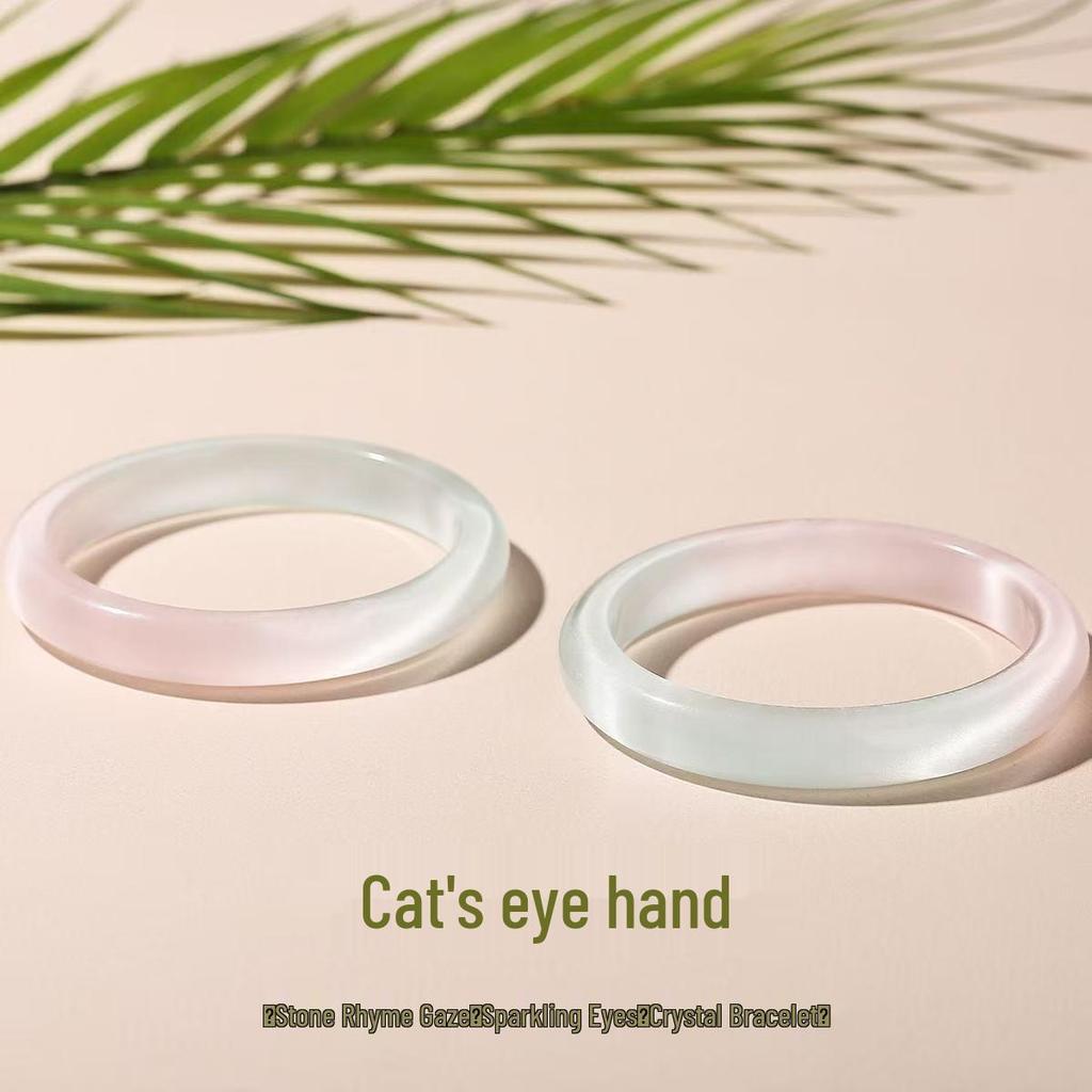 Ice Agate Lychee Jelly White Chalcedony Jade Bangle - Elegant Band for Women and Girls