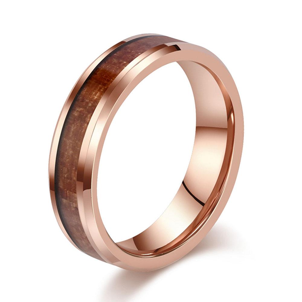 Простое инкрустированное кожаное кольцо с деревянным зерном для мужчин и женщин, парные кольца, мода высокого класса