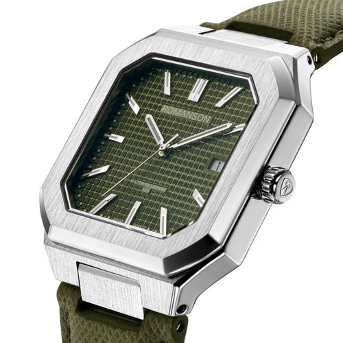 Lomanson Odier Octagonon Square White Khaki Green Leather Rwtlmm6Bs001Whol0