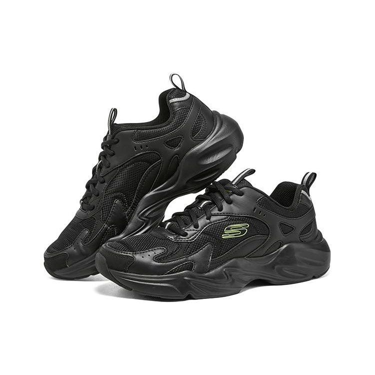 Skechers Stamina Airy DLites Удобные Универсальные Модные Прочные Амортизирующие Дышащие Низкие Папины Кроссовки Мужские Кроссовки Черные 894270-BBK