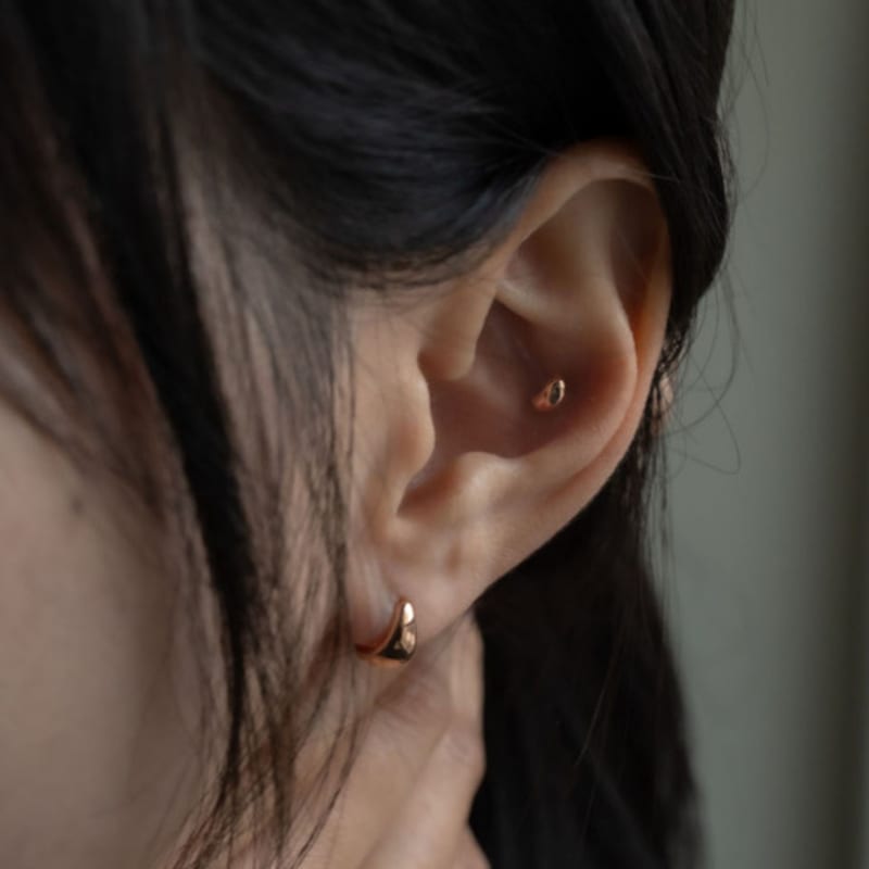 Youngglow 14k пирсинг в форме фасоли