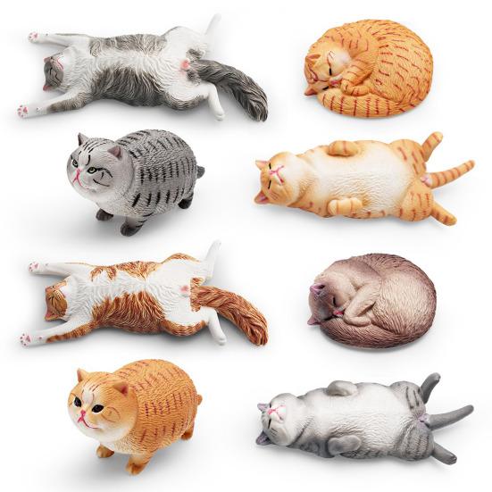 Миниатюрная фигурка котенка из ПВХ, имитация кошки, статуэтка, скульптура, развивающая игрушка-животное, украшение для рабочего стола, подарок для любителей кошек.