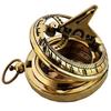 Brass Sundial Compass Polished Push Button Lid Collectible Gift