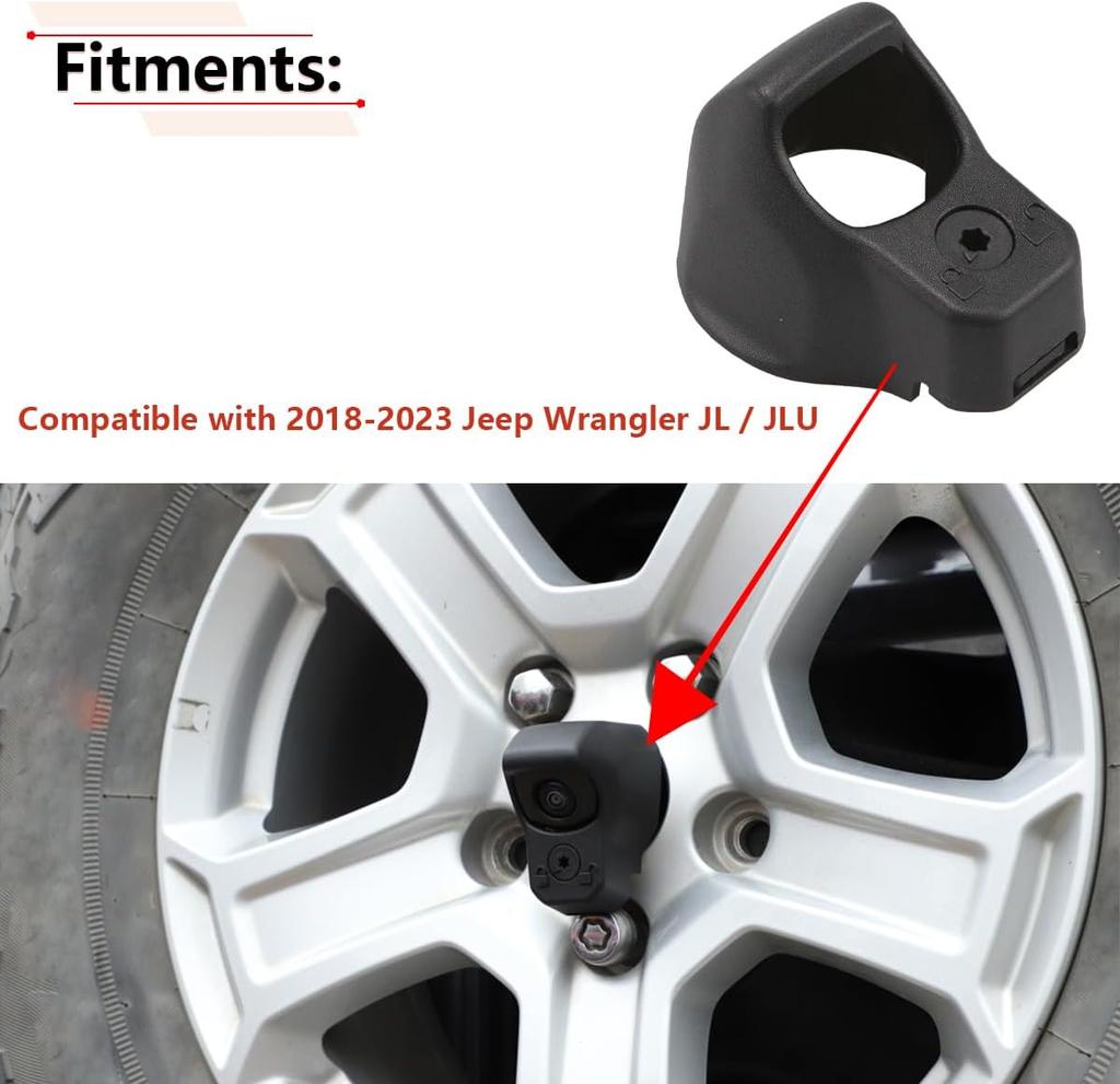 Backup Camera Bezel Trim Compatible with Jeep Wrangler JL JLU 2018 2019 2020 2025 2025 2025 Year, for 68301879AB Rear View Camer