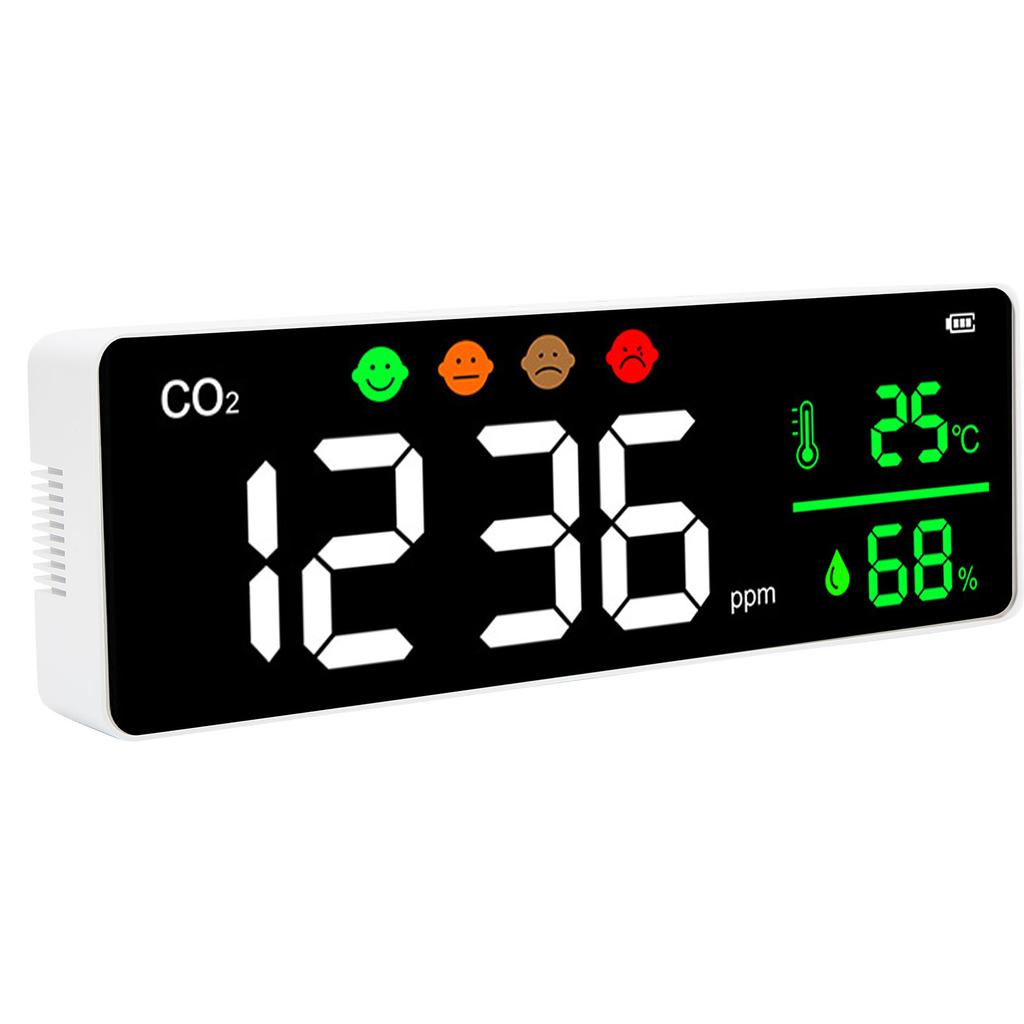 LED Screen Air Quality Monitor Wall Mount Digital Temperature CO2 Concentration Detector DM1306