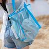 Outdoor Protable Mesh Bag Handbag Kids Toys Storage Bags Swimming Large Beach Bag For Towels Cosmetic Makeup Organizer