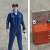 Миниатюрная фигурка автомеханика в масштабе 1/64, раскрашенная, мини-человек, тема авторемонта