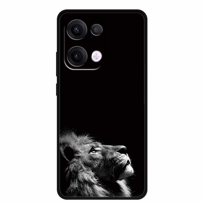 Чехол для Oppo Reno13 5G Мягкий ТПУ Милый Мультяшный Силиконовый Задний Чехол для Телефона Oppo Reno 13 Pro Чехлы Reno13Pro 13Pro 5G Черный Корпус