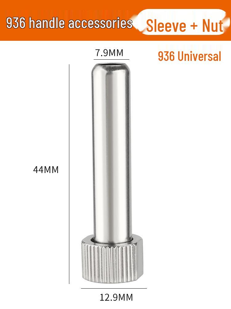 936 Soldering Station Handle Accessories: 907 Iron Tip 3-Piece Set with 203/205H Stainless Steel Sleeve Socket